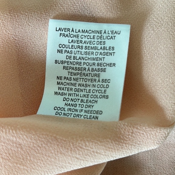 House of Harlow 1960 Peach Blush Pink Floral Print Tie Neck Ruffle Sleeve Top  M - Picture 14 of 15